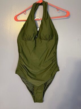 Cupshe Olive Green One-Piece Swimsuit – Size Medium 🌿👙
